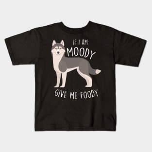 Siberian Husky Dog Moody Foody Kids T-Shirt